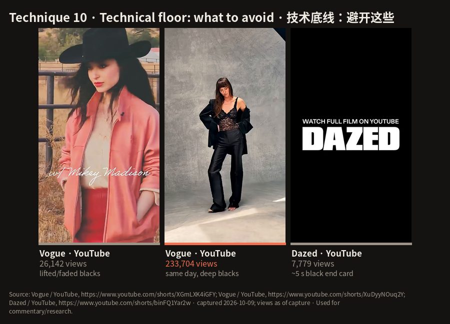 C22: Technique 10 · Technical floor: what to avoid · 技术底线：避开这些